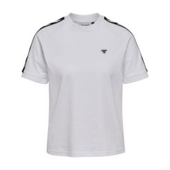 Koszulka damska Hummel Archive Regular. Białe bluzki damskie Hummel, bez wzorów, bez kołnierzyka, bez ramiączek. Za 191.00 zł.