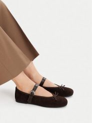 GINO ROSSI Baleriny C-24546LCP-DILETTA Brązowy. Brązowe balerinki damskie Gino Rossi, bez wzorów, ze skóry, bez obcasa, bez zapięcia. Za 229.99 zł.