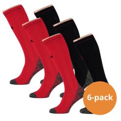 Skarpety kompresyjne do biegania Xtreme, 6 par, Multi Czerwony. Czerwone skarpetki damskie XTREME SOCKSWEAR, bez wzorów. Za 225.99 zł.