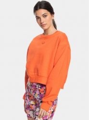 Roxy Bluza Ess Nrj Cn Otlr ERJFT04670 Pomarańczowy Regular Fit. Brązowe bluzy damskie Roxy, xs, bez wzorów, z bawełny, bez ramiączek, bez kaptura. Za 149.99 zł.