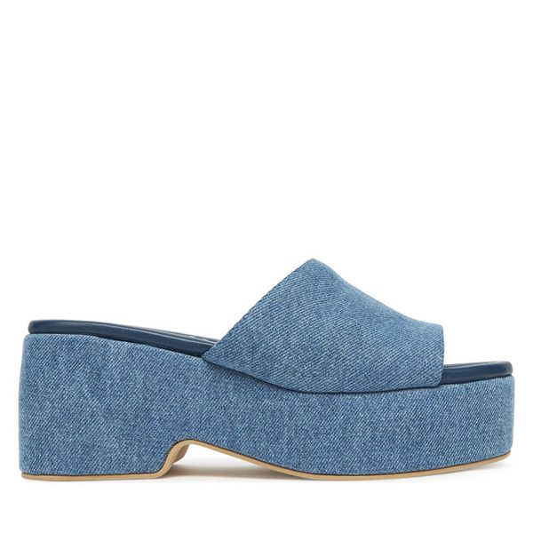 Klapki Pollini. Niebieskie klapki damskie Pollini, bez wzorów, bez obcasa, bez zapięcia. Za 879.99 zł.