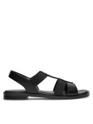 Lasocki Sandały EMIE RST-EMIE-15 Czarny. Czarne sandały damskie Lasocki, bez wzorów, z materiału, bez obcasa, na płaskiej podeszwie, bez zapięcia. Za 129.99 zł.