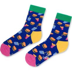 Skarpety Wysokie Unisex HAPPY SOCKS - HAM01-6000 Granatowy Kolorowy. Niebieskie skarpetki damskie Happy Socks, bez wzorów, z bawełny. Za 34.90 zł.