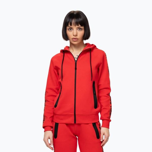 Bluza damska Pitbull Explory Tape Hooded Zip. Czerwone bluzy damskie PITBULL, l, bez wzorów, z bawełny, bez ramiączek, z kapturem. Za 229.99 zł.