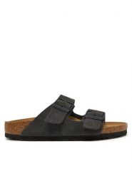 Birkenstock Klapki Arizona 1028592 Szary. Szare klapki damskie Birkenstock, bez wzorów, ze skóry, bez obcasa, bez zapięcia. Za 539.99 zł.