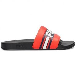 Klapki męskie Fila Oceano Slipper. Czerwone klapki męskie Fila, bez wzorów, z materiału, bez zapięcia. Za 266.00 zł.