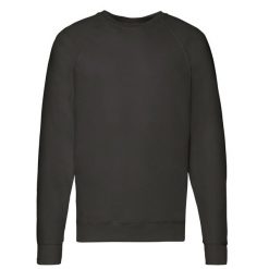 Lekka Raglanowa Bluza Unisex Dla Dorosłych. Czarne bluzy męskie fruit of the loom, l, bez wzorów, bez ramiączek, bez kaptura. Za 71.99 zł.