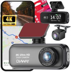 Wideorejestrator Diaway Kamera Wideorejestrator Samochodowa 4K GPS + Tylna Kamera Rejstrator WiFi HD. Wideorejestratory Diaway. Za 299.99 zł.