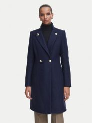 Rinascimento Płaszcz wełniany CFC0131081003 Granatowy Regular Fit. Niebieskie płaszcze damskie Rinascimento, na zimę, xl, bez wzorów, z wełny, bez kołnierzyka, bez kaptura. Za 994.99 zł.