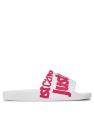 Just Cavalli Klapki 74RB3SZ1 Biały. Białe klapki damskie Just Cavalli, bez wzorów, z tworzywa sztucznego, bez obcasa, bez zapięcia. Za 319.99 zł.