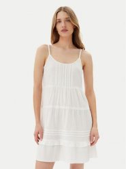Vero Moda Sukienka letnia Pretty 10325236 Biały Regular Fit. Białe sukienki damskie Vero Moda, na lato, s, bez wzorów, z bawełny, bez kołnierzyka, bez ramiączek. Za 119.99 zł.