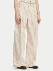 Guess Jeans Jeansy W6GA2U D7961 Écru Wide Leg. Białe jeansy damskie Guess Jeans, z aplikacjami, z jeansu. Za 479.99 zł.