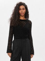 ONLY Sweter Emina 15309502 Czarny Regular Fit. Czarne swetry nierozpinane damskie ONLY, xl, bez wzorów, z syntetyku, bez kołnierzyka, bez ramiączek. Za 89.99 zł.