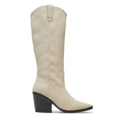 Kowbojki ONLY. Kozaki damskie ONLY, bez wzorów, bez obcasa, na słupku, bez zapięcia. Za 399.99 zł.