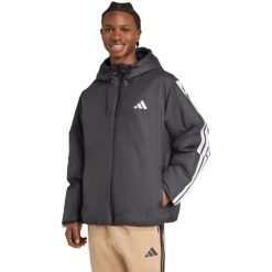 Kurtka męska adidas Essentials Climawarm 3-Stripes Insulated Hooded. Czarne kurtki męskie Adidas, m, bez wzorów, z materiału, klasyczne, bez kaptura. Za 303.99 zł.