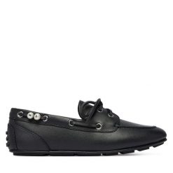 Baleriny KARL LAGERFELD. Czarne balerinki damskie KARL LAGERFELD, bez wzorów, bez obcasa, bez zapięcia. Za 879.99 zł.