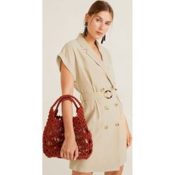 Mango - Sukienka Basel. Szare sukienki damskie Mango, na co dzień, l, bez wzorów, z materiału, casualowe, bez kołnierzyka, bez ramiączek, mini, proste. Za 199.90 zł.