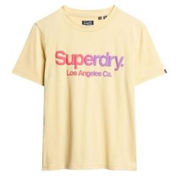 Koszulka turystyczna damska Superdry Tona Rainbow. Żółte koszulki sportowe damskie Superdry, bez wzorów, z bawełny, bez ramiączek. W wyprzedaży za 101.00 zł.