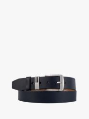 Granatowy pasek ze skóry licowej. Niebieskie paski męskie Ryłko, z denimu, eleganckie. Za 129.99 zł.