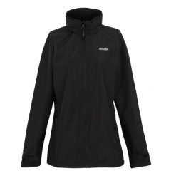 Damska kurtka przeciwdeszczowa z kapturem Regatta RWW457 800 czarny XXL. Czarne kurtki sportowe damskie Regatta, xxl, bez wzorów, bez ramiączek, z kapturem, trekkingowe. W wyprzedaży za 169.00 zł.