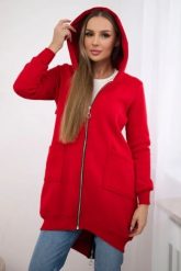 Bluza ocieplana z suwakiem z tyłu czerwona. Czerwone bluzy damskie KESI, l, bez wzorów, z bawełny, bez ramiączek, bez kaptura. Za 258.24 zł.