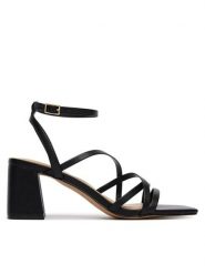 Aldo Sandały Esther 14039516 Czarny. Czarne sandały damskie Aldo, bez wzorów, ze skóry, bez obcasa, na słupku, bez zapięcia. Za 359.99 zł.