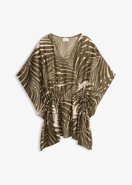 Tunika plażowa oversize. Zielone tuniki damskie bonprix, bez wzorów, bez ramiączek. Za 97.99 zł.