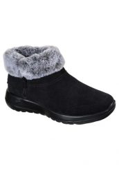 Buty do chodzenia damskie Skechers ON The GO Joy Savvy. Czarne obuwie trekkingowe damskie Skechers, z materiału, za kostkę, bez zapięcia. Za 249.99 zł.