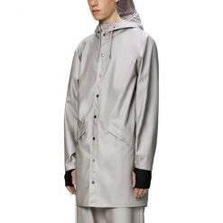 Kurtka RAINS LONG JACKET W3 Szary. Szare kurtki męskie Rains, bez wzorów, z syntetyku, bez kaptura. Za 446.59 zł.
