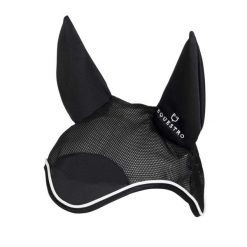 Czapka przeciw owadom dla konia z białym wykończeniem Equestro. Czerwone czapki damskie EQUESTRO, z aplikacjami, z bawełny, eleganckie. Za 65.90 zł.