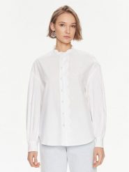 TWINSET Koszula 241TP2080 Biały Relaxed Fit. Białe koszule damskie Twinset, bez wzorów, z bawełny, bez kołnierzyka, bez ramiączek. Za 459.99 zł.