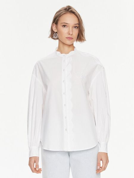 TWINSET Koszula 241TP2080 Biały Relaxed Fit. Białe koszule damskie Twinset, bez wzorów, z bawełny, bez kołnierzyka, bez ramiączek. Za 459.99 zł.