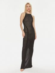 Guess Sukienka wieczorowa Belle W4GK80 Z36O0 Czarny Slim Fit. Czarne sukienki damskie Guess, xl, z aplikacjami, z syntetyku, wizytowe, bez kołnierzyka, bez ramiączek. Za 469.99 zł.