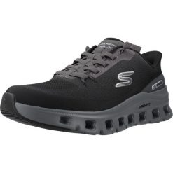 Buty SKECHERS ARCH FIT GLIDE STEP PRO Czarny. Czarne buty zimowe męskie Skechers, bez wzorów, z tkaniny, bez obcasa, bez zapięcia. Za 442.99 zł.