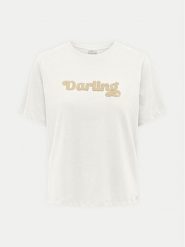 JDY T-Shirt Felisa 15300408 Écru Regular Fit. T-shirty damskie JDY, l, bez wzorów, z bawełny, bez kołnierzyka, bez ramiączek. Za 39.99 zł.