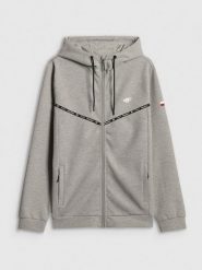 4F Bluza kibica z kapturem męska - szara L. Szare bluzy sportowe męskie 4F, l, bez wzorów, z kapturem. Za 249.99 zł.