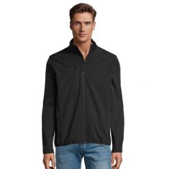 Męska Kurtka Radian Soft Shell. Czarne kurtki męskie SOL'S, m, bez wzorów, z puchu, sportowe, bez kaptura. Za 182.99 zł.