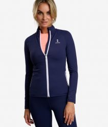 Koszulka/bluza z długim rękawem damska. Niebieskie bluzy damskie NORDICDOTS, na jesień, l, bez wzorów, z bawełny, klasyczne, bez ramiączek, bez kaptura. Za 365.00 zł.