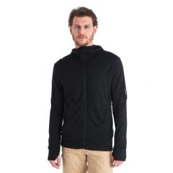 Bluza trekkingowa męska icebreaker Merino 260 Quantum IV. Czarne bluzy męskie Icebreaker, l, bez wzorów, sportowe, bez ramiączek, bez kaptura. Za 719.99 zł.