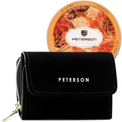 Portfel damski Peterson PTN 011-WEI-PUS czarny. Czarne portfele damskie Peterson, ze skóry ekologicznej. Za 74.00 zł.