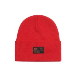 Damska czapka z dzianiny Superdry Surplus. Czerwone czapki damskie Superdry, bez wzorów, z dzianiny, biznesowe. Za 92.35 zł.