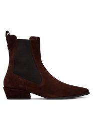 HÖGL Botki Loretta 2-102912-21000 Brązowy. Brązowe botki damskie HÖGL, bez wzorów, ze skóry, bez obcasa, na słupku, bez zapięcia. Za 899.99 zł.