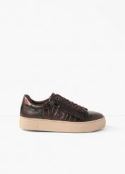 Sneakersy marki Tamaris z zamkiem błyskawicznym. Brązowe obuwie sportowe damskie bonprix, bez wzorów, ze skóry, bez zapięcia. Za 279.99 zł.