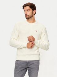 Guess Jeans Sweter M4BR30 Z3HM1 Écru Regular Fit. Swetry męskie Guess Jeans, m, z aplikacjami, z bawełny, bez kołnierzyka, bez ramiączek. Za 319.99 zł.