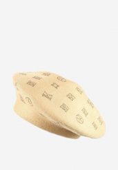 Ciemnobeżowa Czapka Beret w Cyrkonie Nanto. Brązowe czapki damskie Born2be, bez wzorów, z bawełny. Za 39.99 zł.