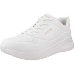 Buty do chodzenia damskie Skechers Uno Lite. Białe obuwie sportowe damskie Skechers, bez wzorów, ze skóry ekologicznej, bez zapięcia, trekkingowe, Skechers Sport. Za 304.35 zł.