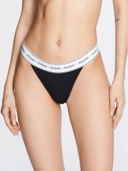 Guess Figi brazylijskie Carrie O2BE04 KBBU1 Czarny. Czarne majtki damskie Guess, z bawełny. Za 49.99 zł.