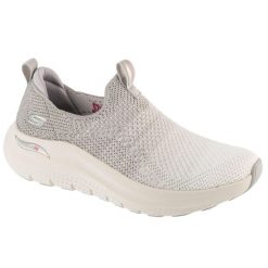 Buty sportowe damskie, Arch Fit 2.0. Szare obuwie sportowe damskie Skechers, bez wzorów, bez zapięcia, trekkingowe. Za 349.99 zł.