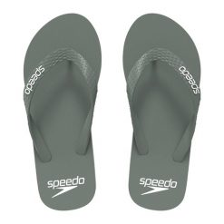 Klapki basenowe antypoślizgowe męskie Speedo Slide. Zielone klapki męskie Speedo, bez wzorów, z materiału, bez zapięcia. Za 69.99 zł.