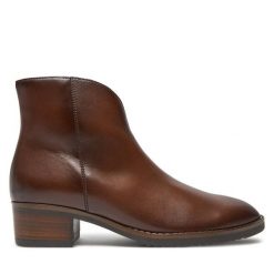 Botki Gabor. Brązowe botki damskie Gabor, bez wzorów, bez obcasa, na płaskiej podeszwie, bez zapięcia. Za 589.99 zł.